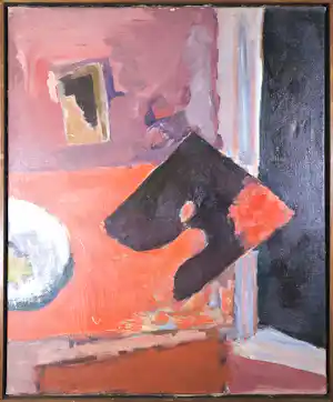 Alfons de Miranda - Olieverf op doek, Nachtelijk atelier - Ingelijst verkocht voor € 80!