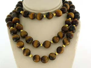 Collier met  tijger oog kralen - 80 cm kopen? Bied vanaf 25!