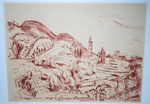 Jan Wiegers - Groninger Ploeg - handgesigneerde litho 1947: Intragna (Ticino, Zwiserland) kopen? Bied vanaf 100!