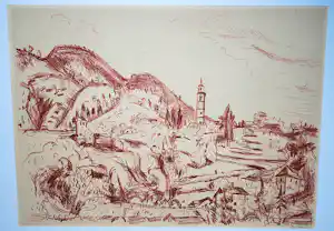 Jan Wiegers - Groninger Ploeg - handgesigneerde litho 1947: Intragna (Ticino, Zwiserland) kopen? Bied vanaf 100!