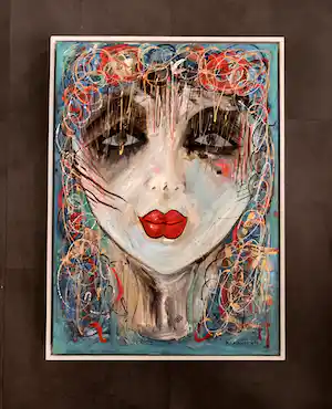 Marianne Bey - Woman in Blue verkocht voor € 100!