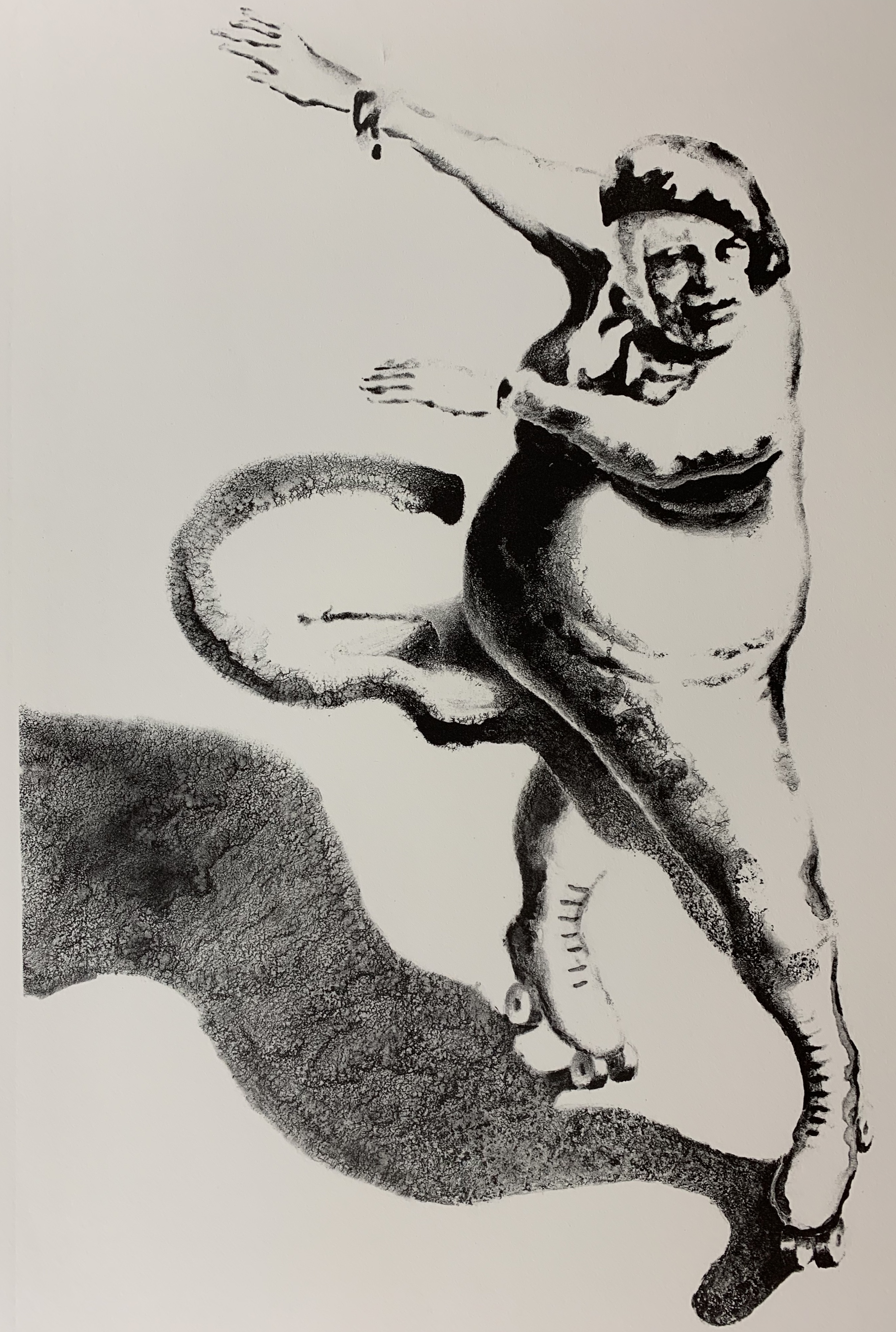 Herman Gordijn - litho - 'Rolschaatser' verkocht voor € 49!