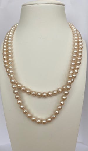 Zoetwater parels  collier met  14 kt gouden /zilveren diamanten  slot kopen? Bied vanaf 350!