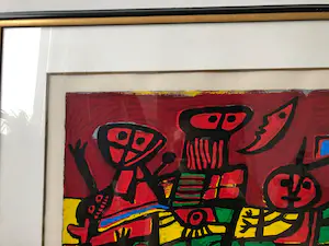 Corneille - Groot kleurrijk schilderij van Corneille uit 1992 - TRIBE kopen? Bied vanaf 230!