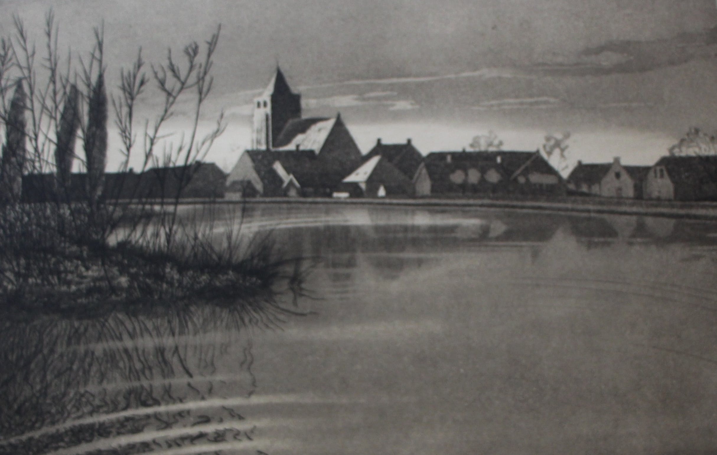 Arend Hendriks - Ets/Aquatint: Giessen-Oudekerk verkocht voor € 75!