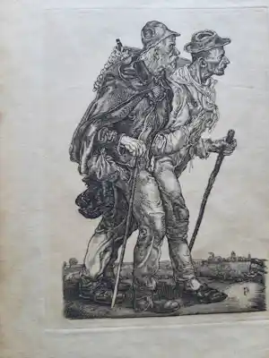 Pieter Dupont - Kopergravure, Landlooperij verkocht voor € 25!