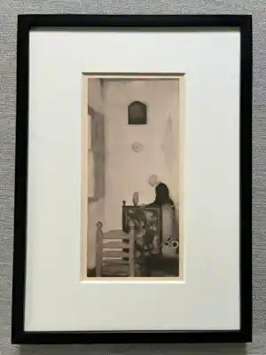 Jan Mankes - Originele Heliogravure Moeder in Kamer 1923 verkocht voor € 95!