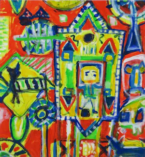 Gertie Janssen - Gouache en potlood op papier, Zonder titel - Ingelijst kopen? Bied vanaf 50!