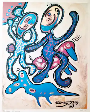 Menno Baars - Geen titel -zeefdruk 1993- verkocht voor € 65!