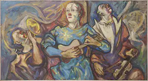 Johan Jacob Voskuil - Olieverf op canvas, Musicerende Clowns - Ingelijst (Zeer groot) kopen? Bied vanaf 500!
