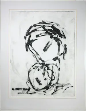 Raph de Haas - Set van 2 x Monotype op papier, Zonder titel - Ingelijst kopen? Bied vanaf 60!
