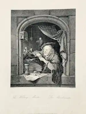 Albert Henry Payne - "The Writing Master" after Gerard Dow kopen? Bied vanaf 45!