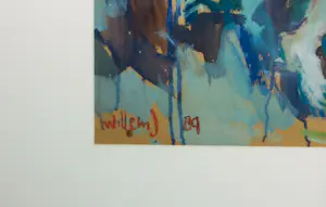 Willem Janssen - Acryl op papier, Dansende vrouwen - Ingelijst kopen? Bied vanaf 70!