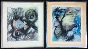 Albert Klijn - Gouache, Lot van twee werken - Ingelijst verkocht voor € 50!