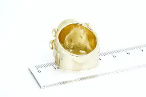 10 - Bijzonder grote & zware (56gr!) Surinaamse 18 Krt "Ala Kondre" ring kopen? Bied vanaf 1940!