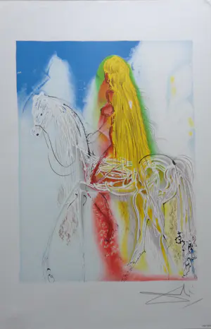 Salvador Dali - LES CHEVAUX DE DALI / KLEURLITHO / 56x36cm / DROOGSTEMPEL / 1983 kopen? Bied vanaf 45!
