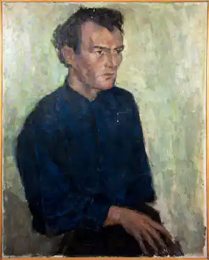 Janus Nuiten - Olieverf op doek, Zelfportret - Ingelijst verkocht voor € 80!