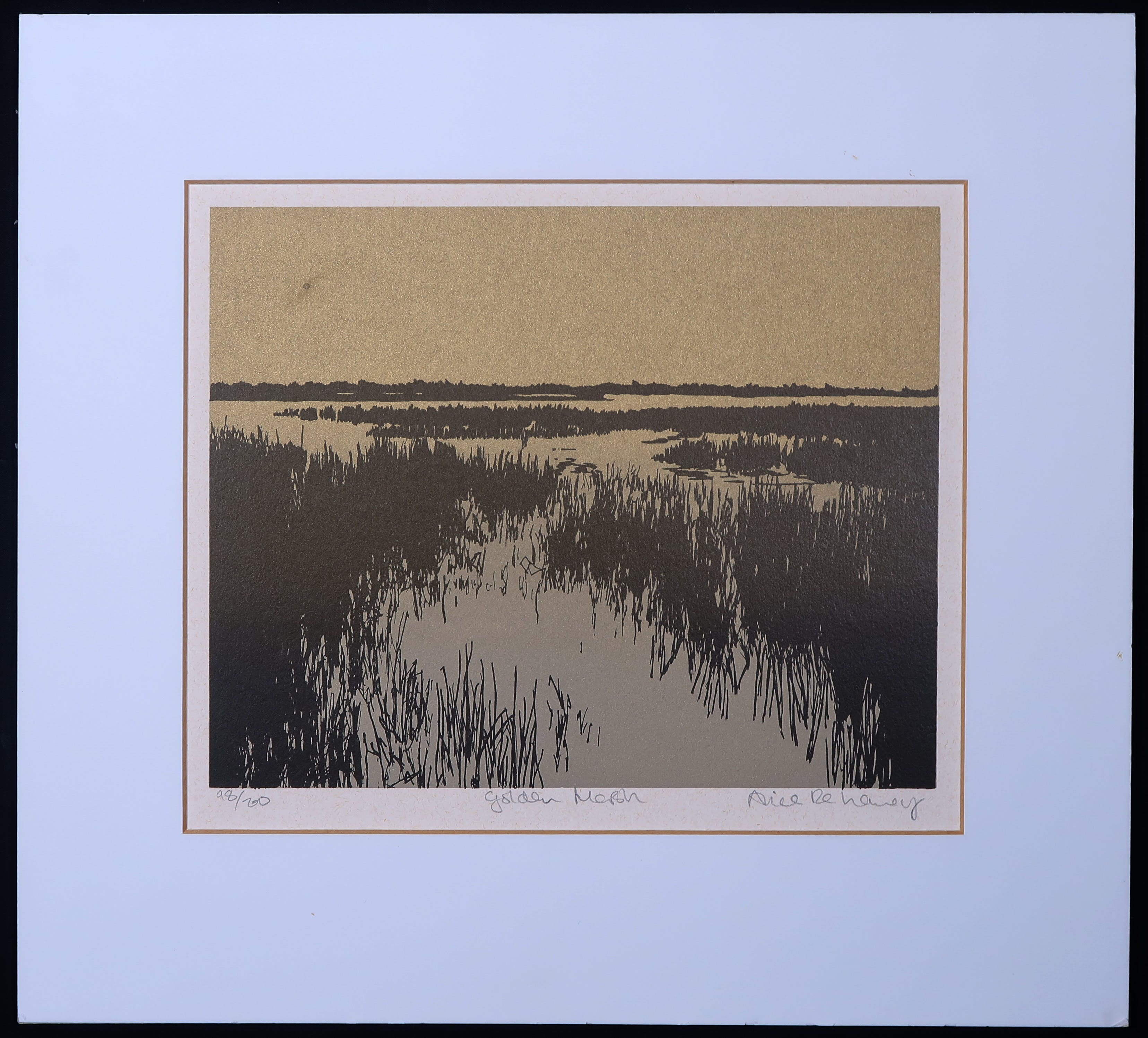 Niet of onleesbaar gesigneerd - Lot met 2 zeefdrukken, Golden lake en Golden Marsh kopen? Bied vanaf 1!