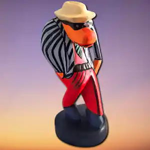 Markus Pierson - Holz-Skulptur Coyote Typ Dandy Handbemalt signiert Höhe 26 cm kopen? Bied vanaf 280!