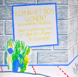 Roger Raveel - Kom in het bos wonen - Zeefdruk - Gesigneerd - 65x65 cm - 1975 kopen? Bied vanaf 950!