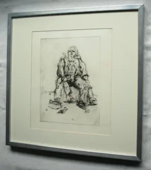 Georg Baselitz - 2 Ingelijste etsen , o.a. Die Falle (‘De val’ , ‘The trap’) uit 1965 kopen? Bied vanaf 1!