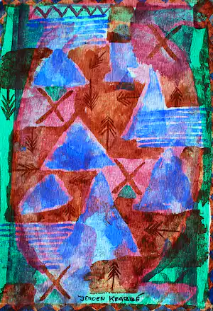 Jeroen Krabbé - Aquarel: Abstracte compositie verkocht voor € 350!