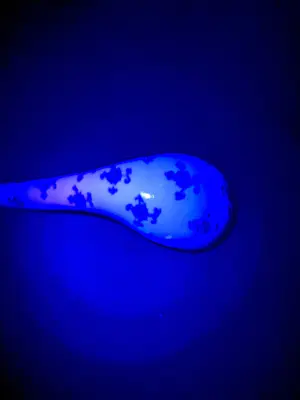 Niet of onleesbaar gesigneerd - CHINA; Blue & White Spoon, gemerkt verticaal zes karakter Kaishu kopen? Bied vanaf 1!