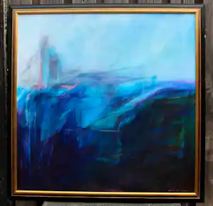 Jeroen Dercksen - acryl op doek: "de stad nadert" - 2002 kopen? Bied vanaf 699!