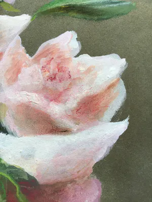 Niet of onleesbaar gesigneerd - Roze rozen in vaas, gesigneerd en ingelijst kopen? Bied vanaf 1!