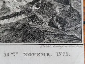 Noach van der Meer - Gezicht in de koekoek, bij Kampen, in de overstrooming, den 15den November 1775 kopen? Bied vanaf 50!