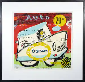 Jacob Herskind - Zeefdruk, Osram - Ingelijst verkocht voor € 40!