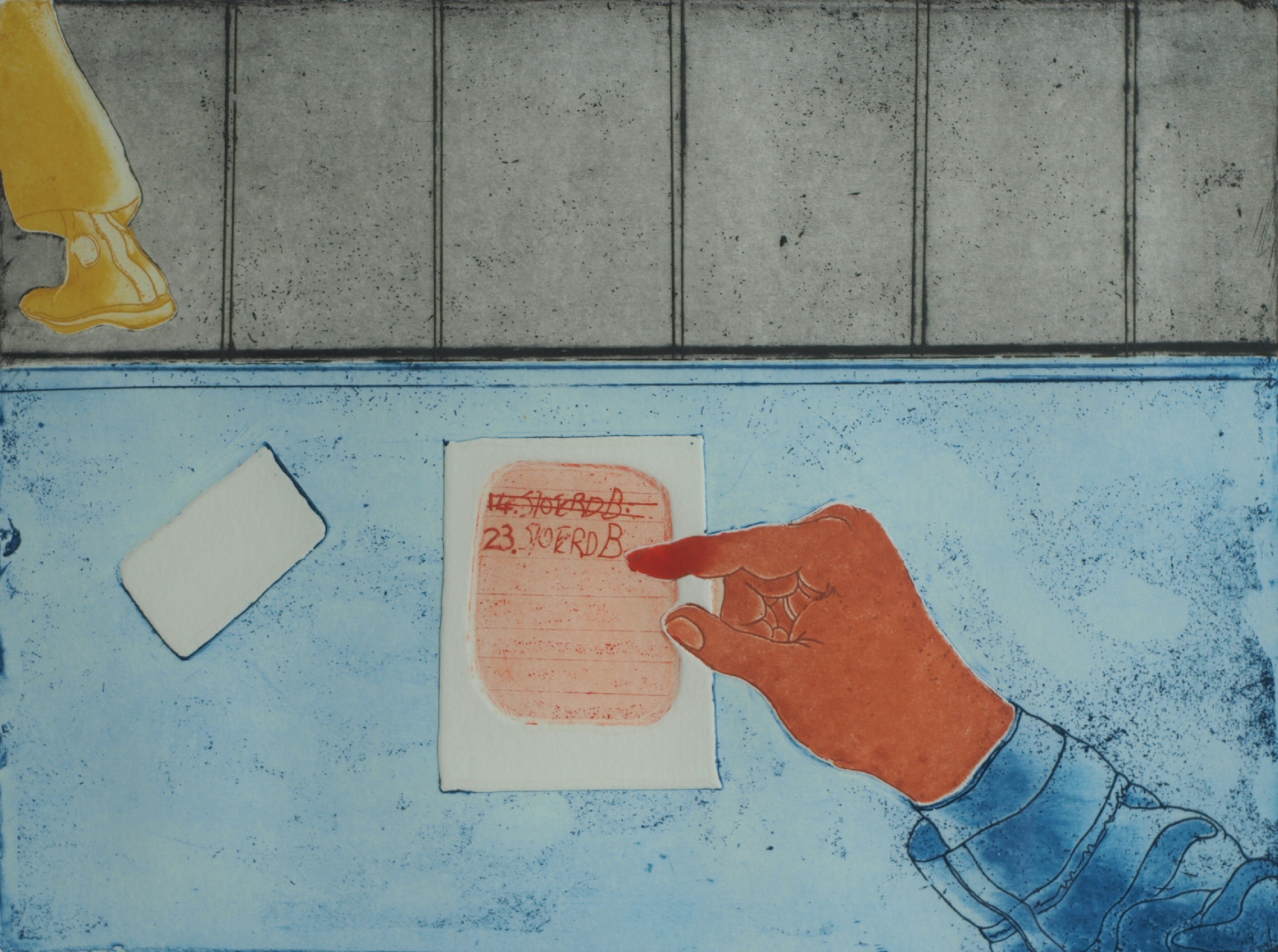 Sjoerd Bakker - Ets en aquatint , Veranderen van een afspraak – gesigneerd & ingelijst - 1972 kopen? Bied vanaf 1!