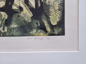 Joost Huizinga - 1964 - Ets en aquatint - oplage 25 - Abstracte compositie - Ingelijst kopen? Bied vanaf 40!