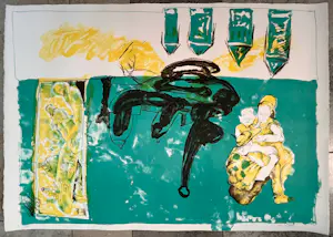 Lucebert - Gesigneerde litho - "Wij verkopen ons zelfs aan de slechtsten" - 1974 - 15/50 kopen? Bied vanaf 285!