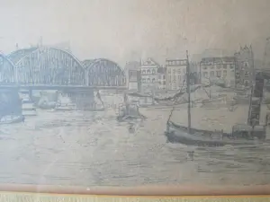 Marius Janssen - Maasbruggen bij Rotterdam. kopen? Bied vanaf 35!