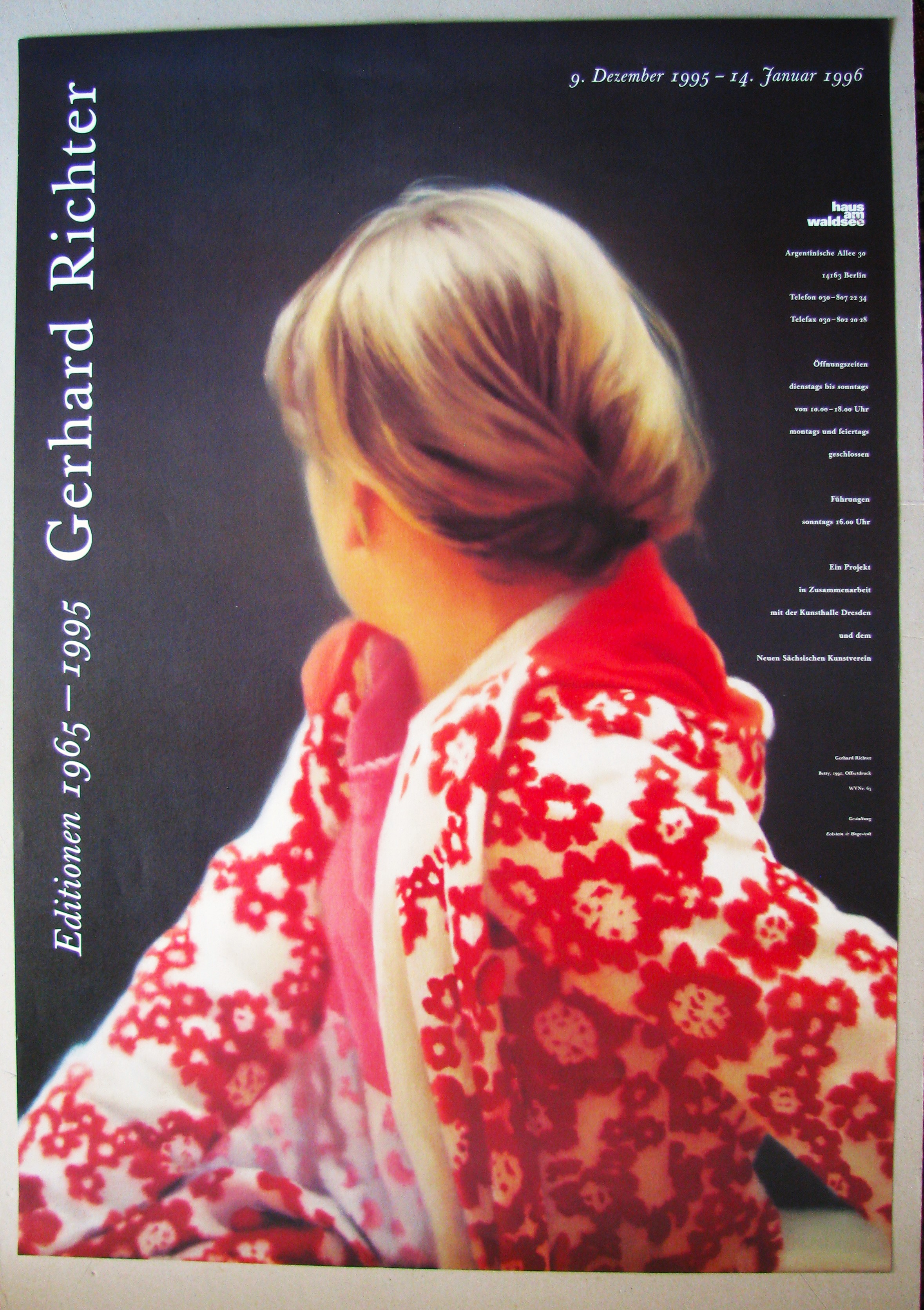 Gerhard Richter - " BETTY " PLAKAT 1996 OFFSET kopen? Bied vanaf 200!