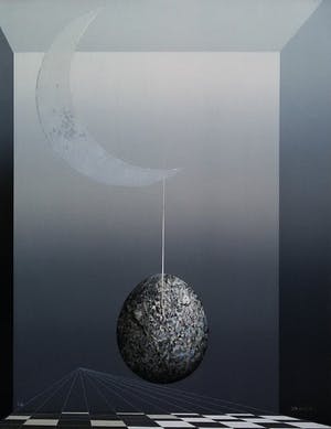 Andres Segovia - Geometrisch surrealistische voorstelling, litho (groot) kopen? Bied vanaf 60!