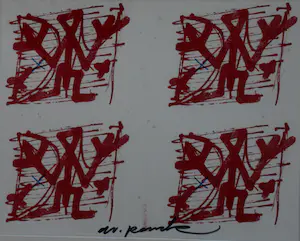 A.R. Penck - Offset litho, ingelijst: Unbekannte Gesellschaft kopen? Bied vanaf 99!