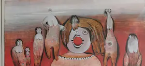 Ans Wortel - lichamen van het oude roodland – gouache - ingelijst kopen? Bied vanaf 269!