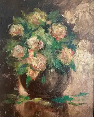 Emiel Lammers - pompoenrozen in pot verkocht voor € 86!
