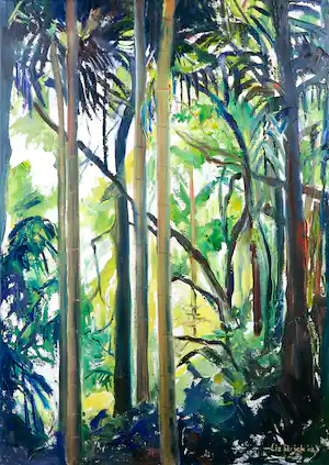 Liz Strick - Olieverf op doek, Rainforest verkocht voor € 61!