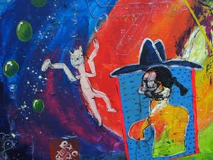 Niet of onleesbaar gesigneerd - Olieverf op doek , Zonder titel – spieraam 80 x 120 cm. kopen? Bied vanaf 1!