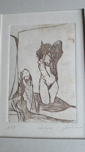 Niet of onleesbaar gesigneerd - Erotische ets/gravure kopen? Bied vanaf 10!