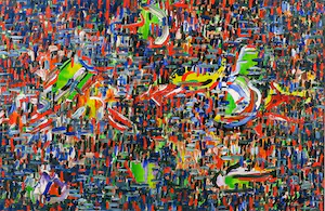 Pim Lenos - Acryl op papier, Zonder titel - Ingelijst kopen? Bied vanaf 1!