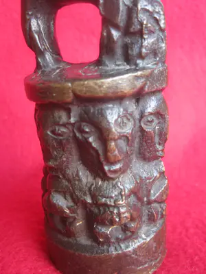 Batak - Bronzen bovenstuk rituele staf. kopen? Bied vanaf 160!