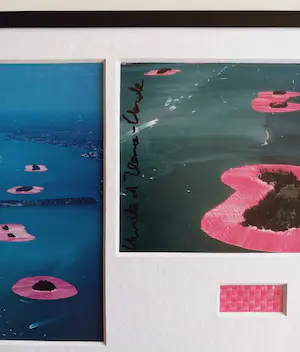 Christo - Surrounded Islands – gesigneerde artcard +1 met fabric kopen? Bied vanaf 390!
