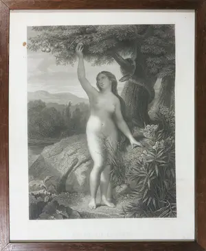 Charles de Lalaissé - Gravure, Eve cueille la pomme - Ingelijst kopen? Bied vanaf 1!