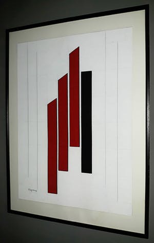 Wim Sinemus - Geometrisch abstracte compositie, gouache (ingelijst) kopen? Bied vanaf 525!