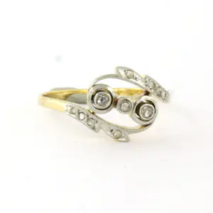 18k goud en platina ring met roos geslepen diamant tot. 0.05ct kopen? Bied vanaf 270!