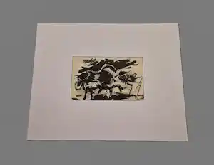 Theo Beerendonk - in 1950 geschilderde oost-Indische inkttekening "Beasts" gesigneerd kopen? Bied vanaf 68!